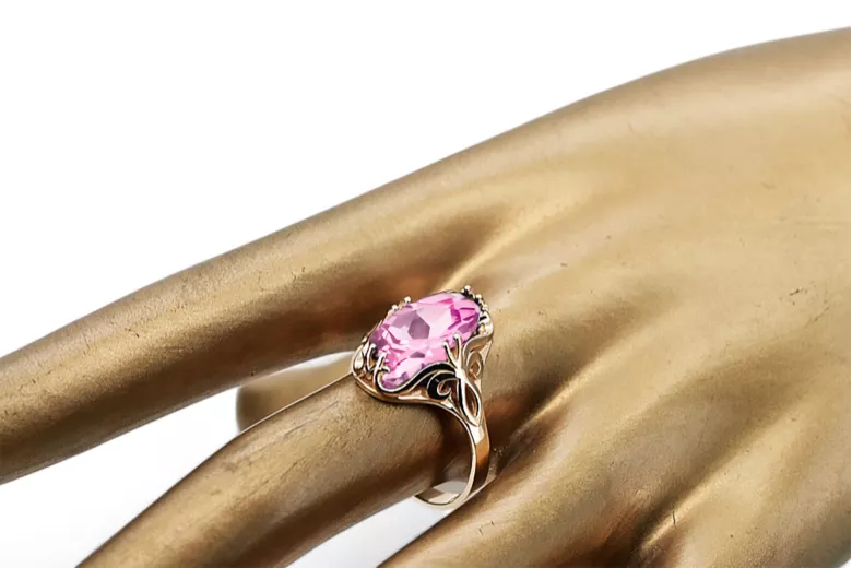 Vintage Handwerk Ring Amethyst Originales Vintage-Roségold aus 14 Karat vrc082r